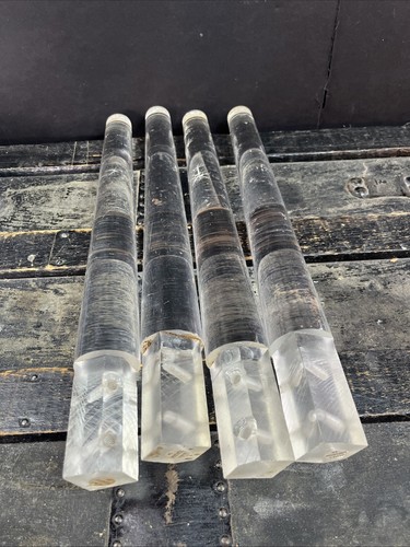 4 Slender Lucite Acrylic 16" Furniture Table Replacement Legs VINTAGE PROJECT