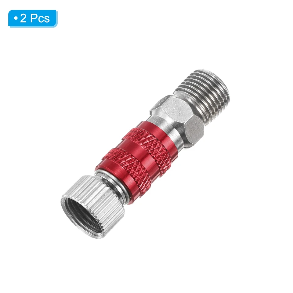1/8 Air Brush Connector Adapters, 2pcs Air Brush Quick Connect, Red - image 3 of 4