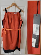 Tahari Woman Corrina Midi Dress SZ 18 Orange Zest Office Siren Whimsical NWT