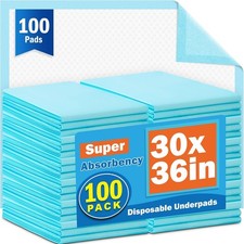 VISRIE 30x36" Disposable Bed Pads 100Pcs Adult Incontinence Underpads