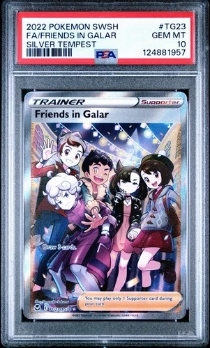 2022 Pokemon SWSH Silver Tempest #TG23 FA Friends in Galar PSA 10 Gem Mint