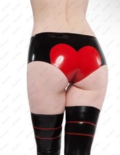 Latex Rubber Gummi back heart Shorts panties briefs underwear customized 1314
