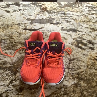 FILA women s Athletic Sneakers Orange/Purple Lace Up US 7.5 memory electro volt2