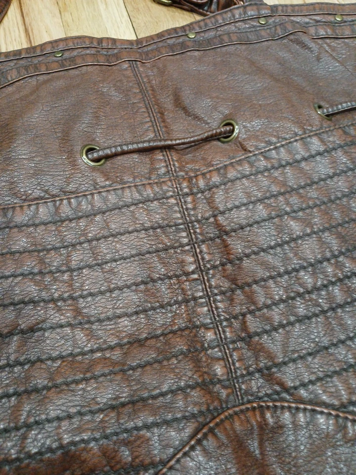 Converse One Star Brown Bucket Drawsting Large Purse Shoulder - Image 3 of 4