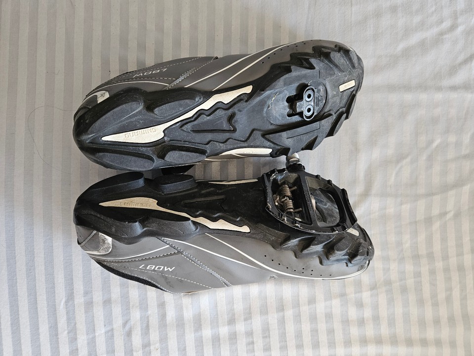 Shimano SHM087G Cycling Shoes Gray White Mens Size EU 48 US 12 eBay