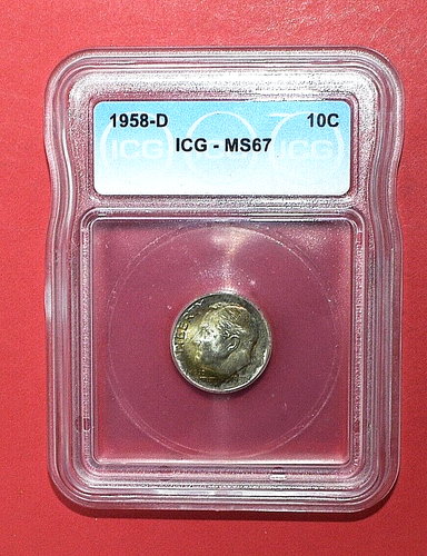 1958-D Roosevelt Dime MS-67 ICG Nicely Toned Inv#1303-2523