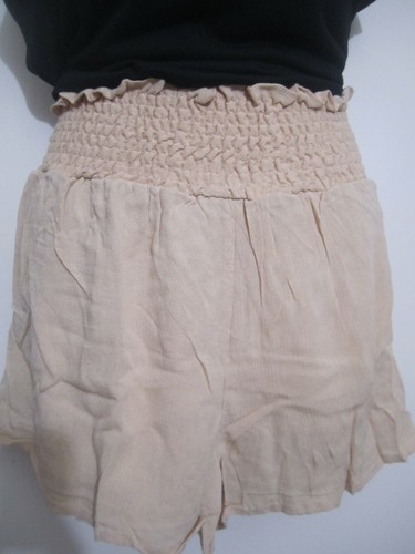Women's summer Shorts Elastic Waist Beige Sz L - 第 5/5 張圖片
