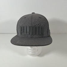 Puma 110 Snapback Grey Flat Bill Adjustable Hat Capital Letters - EXC COND