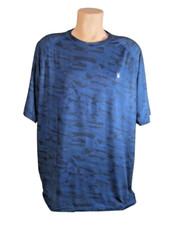 SPYDER SWIM RASH GUARD Mens XXL Blue Camo UPF 30 Moisture Wicking Quick Dry