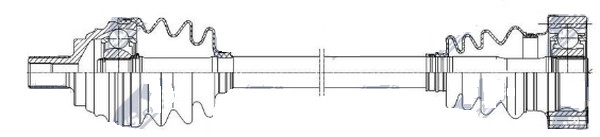 Drive Shaft Front Left VW Polo 01-09, Fox 1.2 03-, Skoda Fabia I 99-08