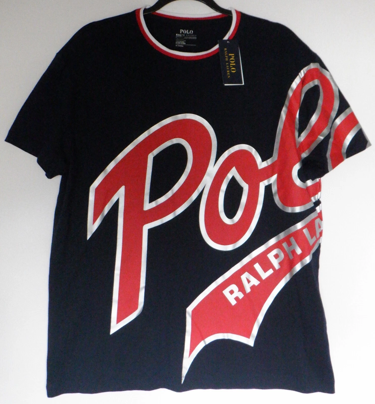 Polo Ralph Lauren $115 Men's M L Navy Blue Aviator T Shirt READ