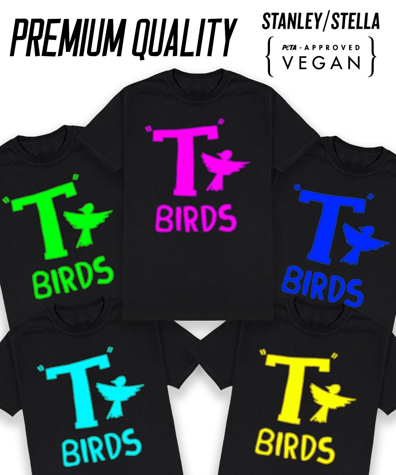 Men's T-Birds T-Shirt - Grease Party Fancy Dress in Multiple Colors