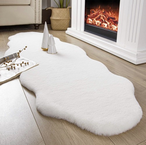 Ashler HOME DECO Ultra Soft Faux Rabbit Fur Rug, Area Rugs 2X6