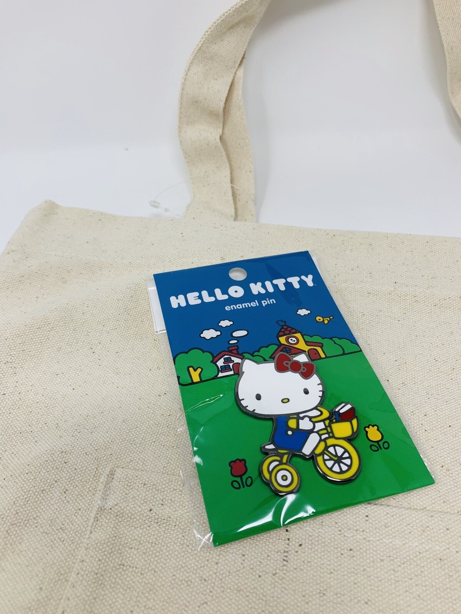 Retro Hello Kitty Enamel Pin **Hello Kitty Riding Bike** 1.5