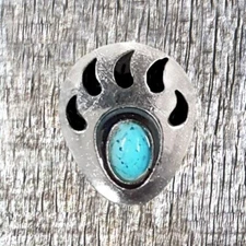 Mini Bear Paw Left Turquoise Concho CON412-A