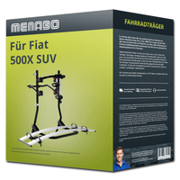 Menabo FahrradträGer Cobra Schwarz/Silber FüR Fiat 500X SUV 334 - 2 FahrräDer FP