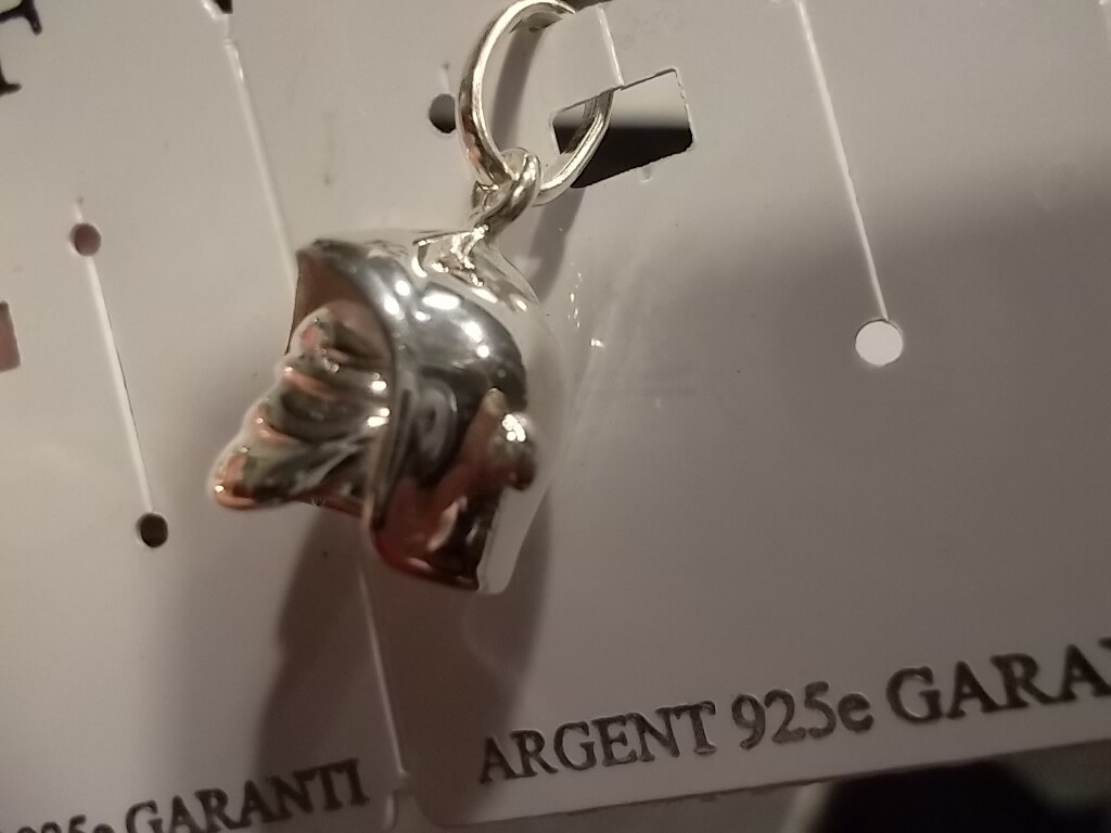 Pendentif casque de pompier en argent 925 sans nickel pour collier