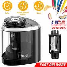 Electric Pencil Sharpener Automatic Battery Operated Kids Desktop Office School