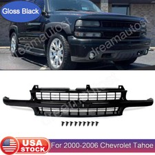 Gloss Black Front Grille For 99-02 Chevrolet Silverado 2000-06 Suburban Tahoe