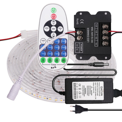 Wasserdicht IP68 LED Streifen 12V SMD 2835 120/m Stripe Leiste Dimmer+EU-Stecker