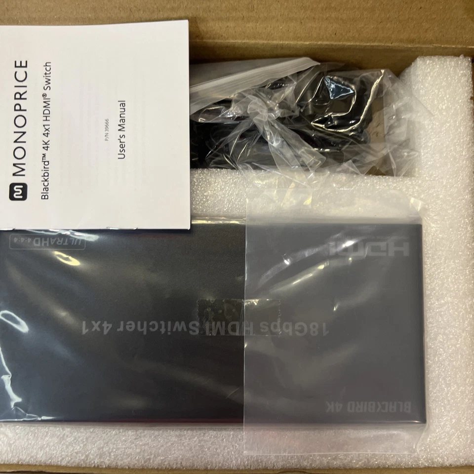 Monoprice Blackbird 4K HDMI Switch, 4x1, HDR, 18G, 4K@60Hz (39666) - Image 2 of 3