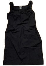 Ann Taylor Women's Dress Sheath Cotton Stretch Pockets Sleeveless Black size 0P