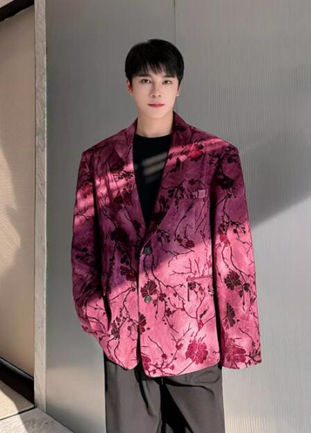 Giacca Uomo Stile Coreano Con Paillettes Primavera - Heavy Industry Suit Jacket