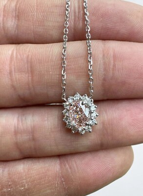 1ct Ovalschliff schönster rosa Typ 2a Lab Grown Diamant 1/3 weiße Diamanten