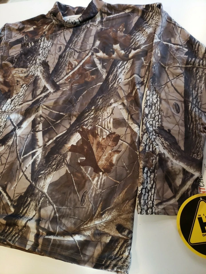 RealTree Scent-Check 长袖 Woodland Camo T 恤成人大号 — 第 3/4 张图片