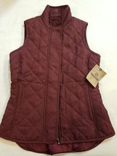 Nwt Magellan Womens Willow Creek Quilted Vest Classic Size Small Maroon Zip Up