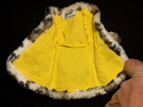 1970s Barbie Yellow Rain Coat With Faux Leopard Trim Vintage Jacket - Picture 10 of 20