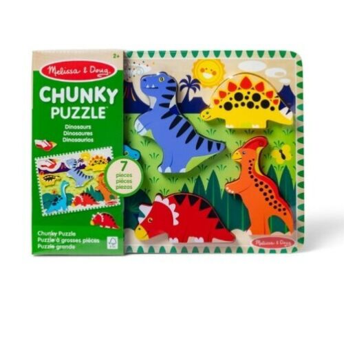Melissa & Doug Dinosaur Wooden Chunky Puzzle (7 pcs)
