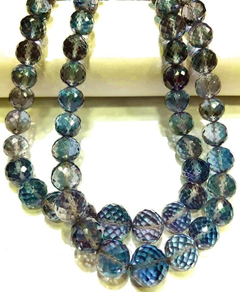 AAAA+ QUALITY~~Alexandrite Sfere Rotonde Sfaccettate Cambia Colore Perline 8-... - Immagine 3 di 4