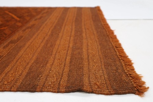 8 ft Hallway Tribal gold Runner kilim carpet Afghan Hand Knotted Bedroom Rug - Picture 5 of 9