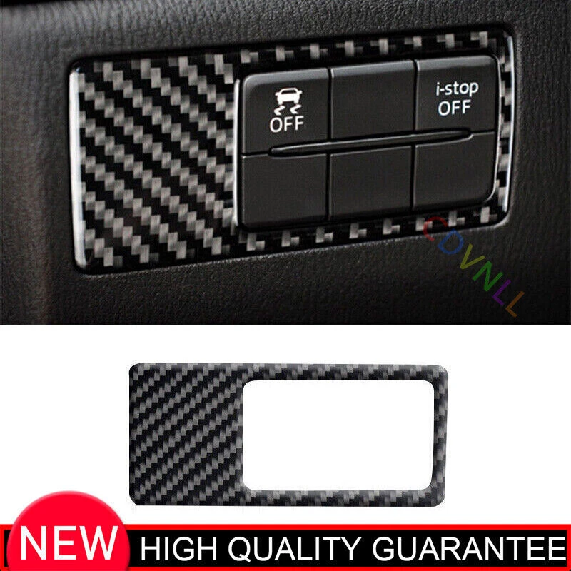 For Mazda 6 Atenza 20-21 Vinyl Carbon Fiber Headlight Control Button Cover Trim