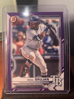 2021 Bowman Vidal Brujan BP-19 Purple Paper 146/250 - Tampa Bay Rays (Z6)