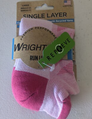 WrightSock Run Luxe Unisex No Shoe Tab Large Pink