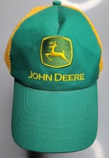 John Deere Youth OSFA Green Yellow Mesh SnapBack Deer Logo Hat Cap j/p