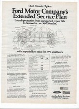 1979 Ford Lincoln Mercury Extended Service Plan Vintage Print Advertisement