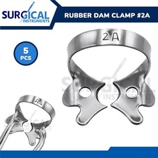 5 Endodontic Rubber Dam Clamps #2A Stainless Steel Surgical Dental German Grade