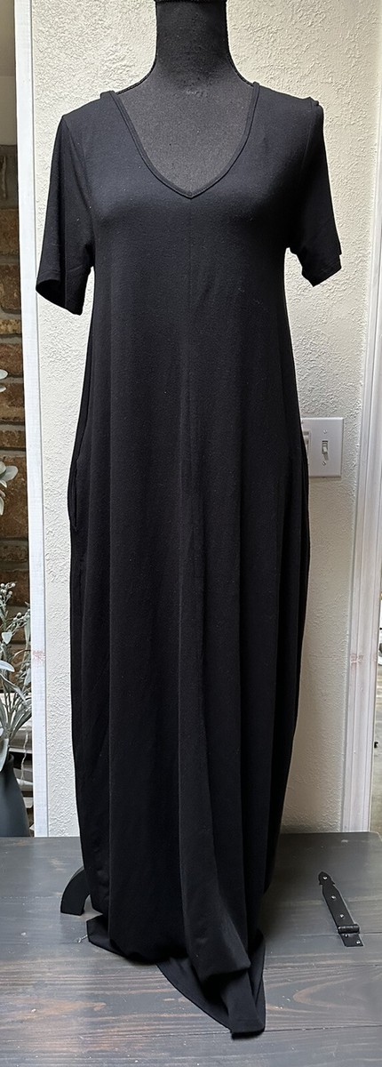 black short sleeve maxi dress SEMATOMALA Women's Short Sleeve Empire Waist Slit Maxi Dress Deep V Neck  Flowy A Line Boho Party Long Dress BL-S Black at Amazon Women's Clothing  store