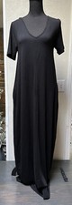 Zenana Premium Short Sleeve Maxi Dress Women's Size Small Solid Black Pockets
