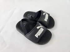 PUMA Unisex Toddler Cool Cat Backstrap Sandal Flip Flops - Black/White, Size 7C
