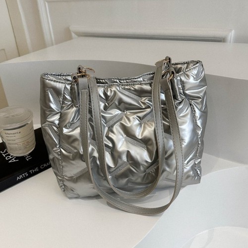 Down Space Cotton Tote Bag Korean Style Handbag Puffer Shoulder Bag Streetwear - Picture 11 of 15