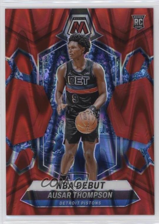 2023 Mosaic NBA Debut Red Seismic Prizm 9/299 Ausar Thompson #262 Rookie RC 19b1