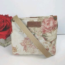 Fossil Small Canvas Crossbody Tote Floral No. 54 Original Premium Bag Mini Brown