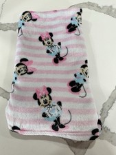 Disney Baby Minnie Mouse Fleece Pink White Striped Dot Infant Girls Blanket
