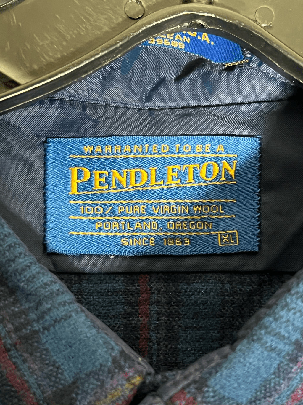 Pendleton Wool Blue Plaid Flannel Button Down Shi… - image 5