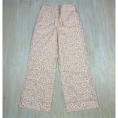 Lingua Franca Floral Daisy Retro 70s Playful Cottage Core Wide Leg Pants Small