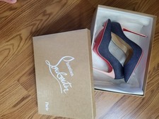 Christian Louboutin SO Kate 120 Denim/Patent Color Blue/Pompadour